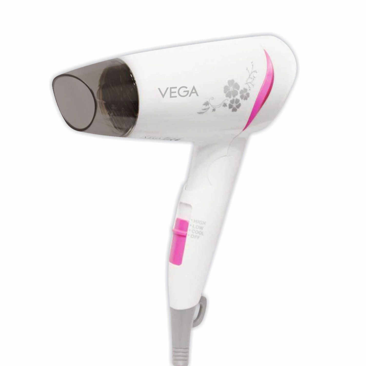 VEGA 1200 Watts Go Style Foldable Hair Dryer With Heat & Cool Setting (VHDH-18)White