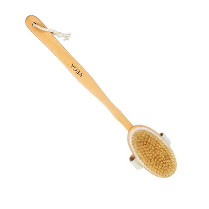 VEGA Detachable Wooden Bristle Bath Brush with Long Handle Easy Massage