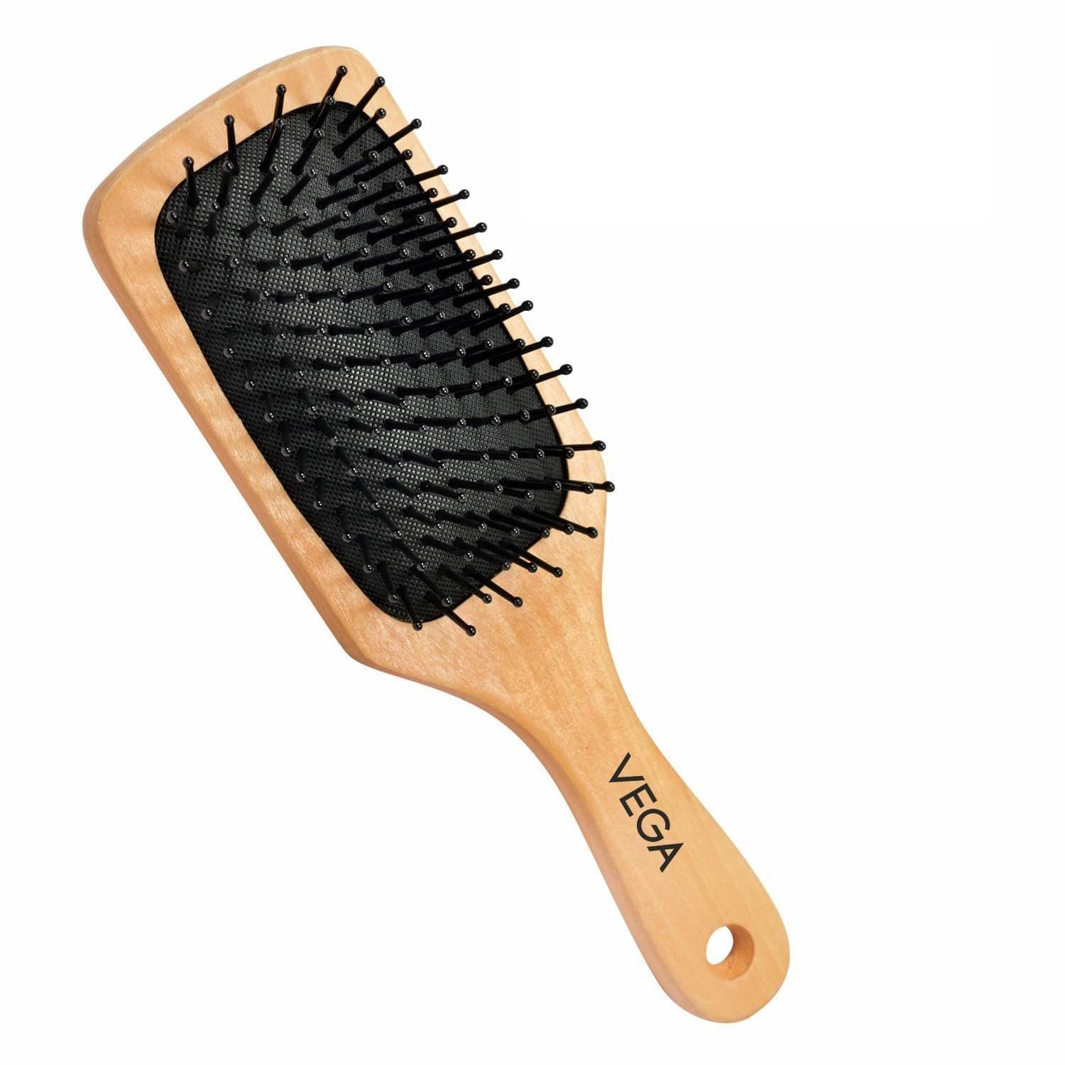 Vega Premium Collection Wooden Paddle Hair Brush (India's No.1* Hair Brush Brand) for Men & Women, Small (E2-PBS)