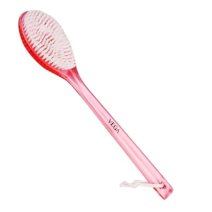 Vega New Luxury Bristle Bath Brush for Gentle Body Massage, Pink