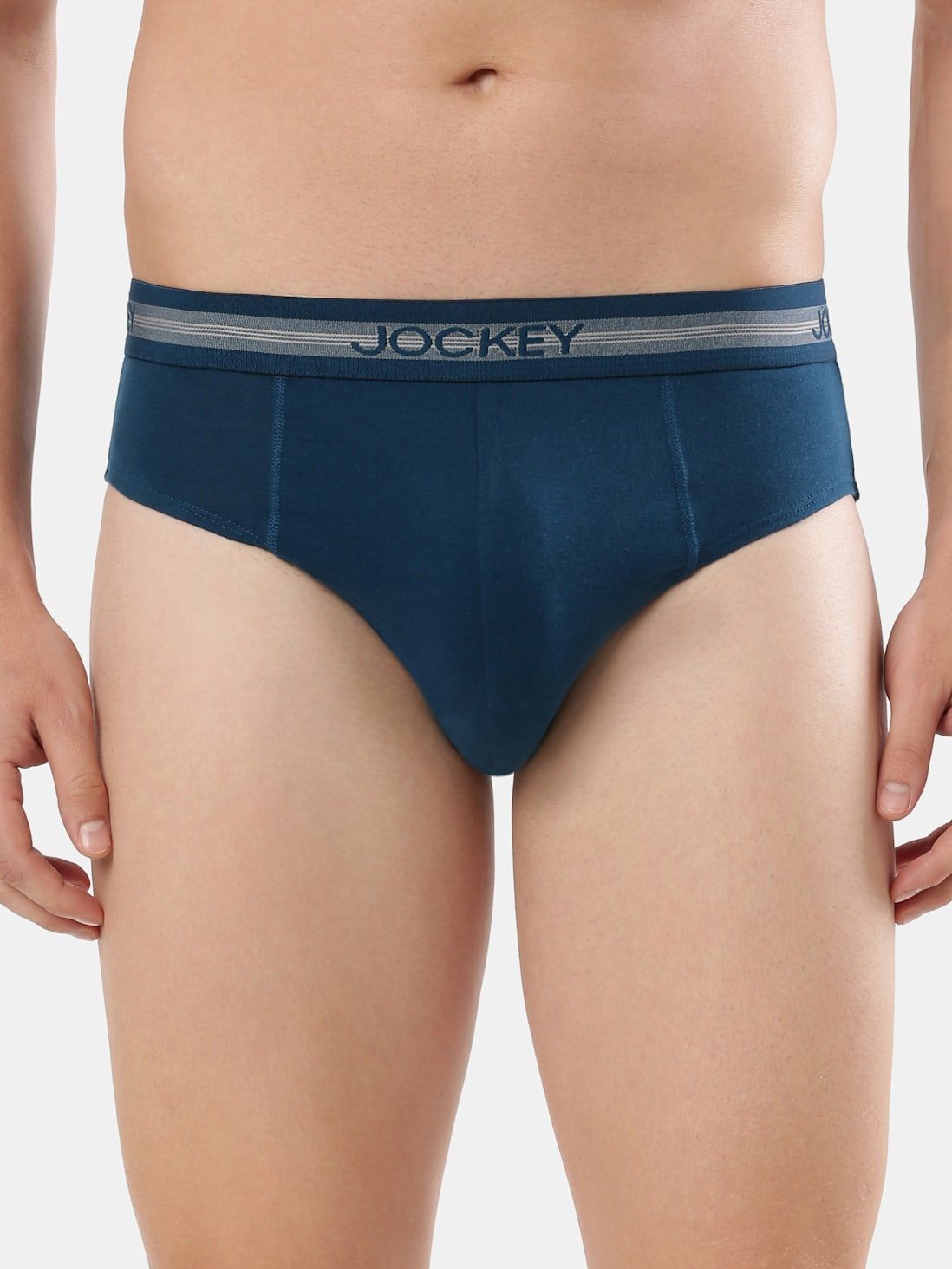 Jockey Men Super Combed Cotton Solid Brief 1010 Poseidon Pack Of 2