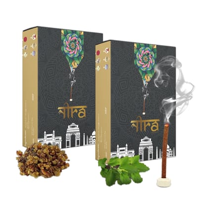 NIRA Fragrances 100% Natural Dhoop Sticks Combo Pack for Puja| Bamboo Less I Organic Incense Dhoop Sticks I 80 Handmade Sticks I Pure Cow Dung Dhup Sticks for Home/Office