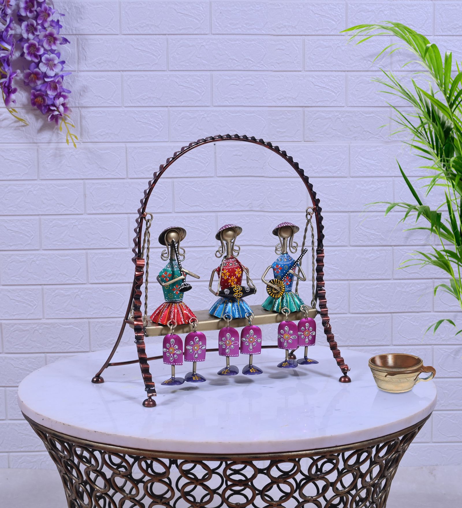 Indraj Premium Craft Classic Swing Jhula Musicians Doll Home & Office Decor/ Table Decorative Showpiece/Living Room Decor / Gift Item (16 Inch)