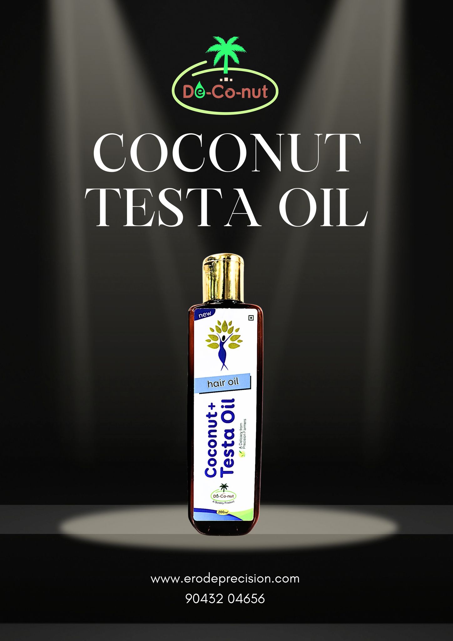 100% Pure Cold Pressed De-Co-Nut  Coconut Testa Oil ( ADULT )