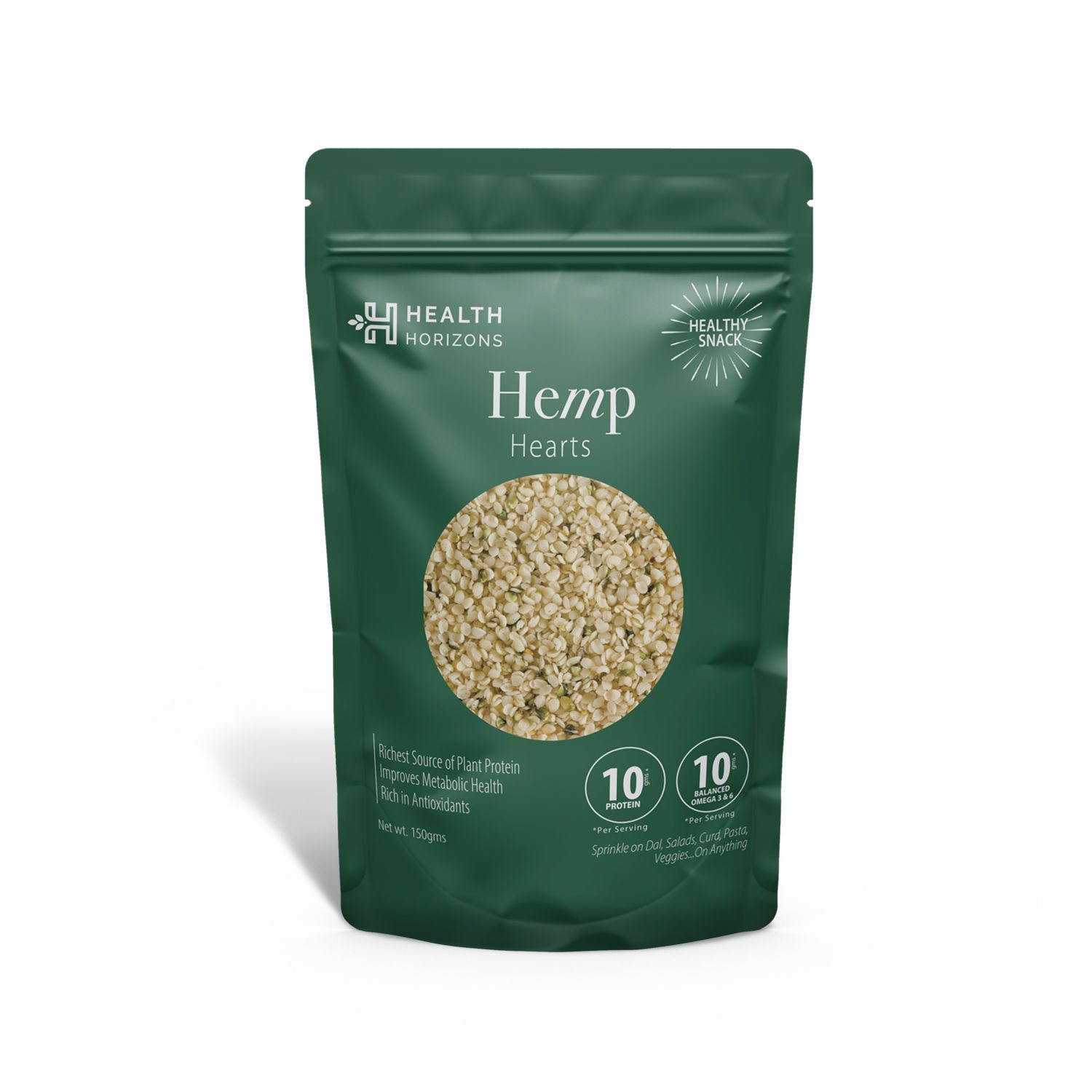 Health Horizons Hemp Hearts with Fatty Acids, Perfectly balanced Omega 6 and 3, Amino Acids | 0 Cholesterol, Vegan, Soy-free and Gluten-Free, Keto Diet Friendly | Healthy Snack to Boost Immunity |  Used in Smoothies, Yogurt and Salad