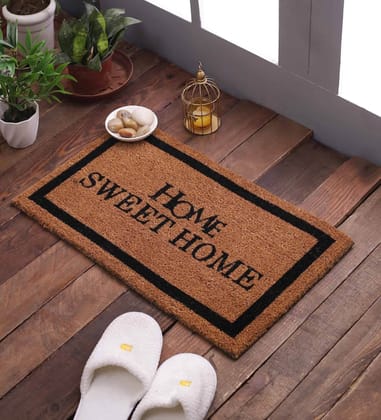 SWHF Natural Coconut Fiber Printed Doormat Mats for Front Door, Entryway Doormat with Thickened Non-Slip PVC Backing for Outdoor and Indoor Use, 14 x 24 Inch Coir Layered Door Mats for Front Porch, Home Sweet Home