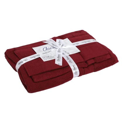 SWHF Chic Home Premium Solid Soft Cotton, 550 GSM Cotton| Light Weight | Quick Dry | Towels - (75*150cms), Hand Towel (40*70) and Face Towel (30*30 cms) Bath Set & Combo | Machine Washable | Pack of 3