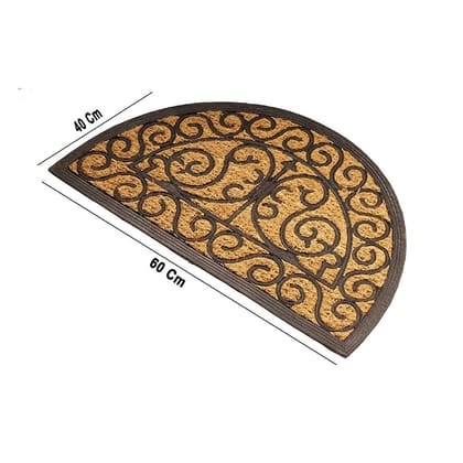 SWHF Coir and Rubber Door Mat: Virgin Rubber and Extremely Durable Semicircular Door mat (70X40 cm)