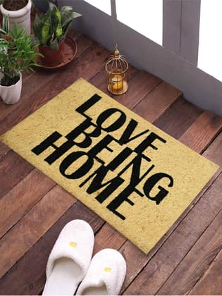 SWHF Natural Coconut Fiber Printed Doormat Mats for Front Door, Entryway Doormat with Thickened Non-Slip PVC Backing for Outdoor and Indoor Use, 14 x 24 Inch Coir Layered Door Mats for Front Porch, LOVE BEING HOME