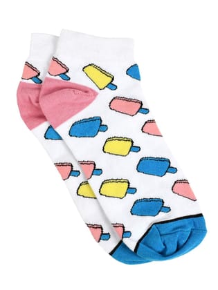 SWHF Organic Cotton Unisex Designer Socks Set (Ankle Length, Ice Cream-1)