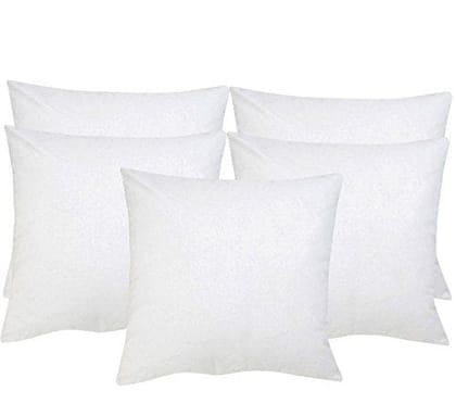 SWHF Ultra Soft Poly Siliconised Fibre Solid White Cushion | Vaccum Packed | Filler Cushion Insert (5, 16x16) | Comfortable | for Sofa and Bed | Throw Pillow | Sleep | Non Woven Fabric | Couch |