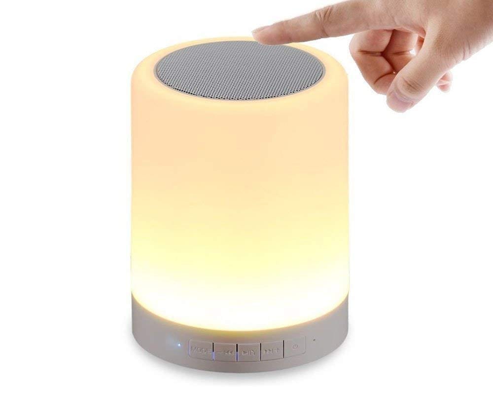 Touch Lamp Truly Wireless Bluetooth Portable Speaker | Touch Control Bedside Table Lamp with Colorful Led, Best Gift for Teens Kids Children