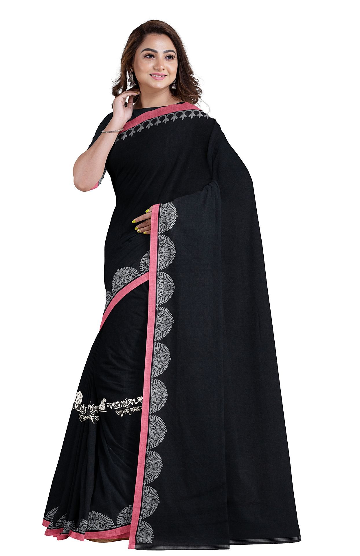 Tangail Cotton Saree With Tassel