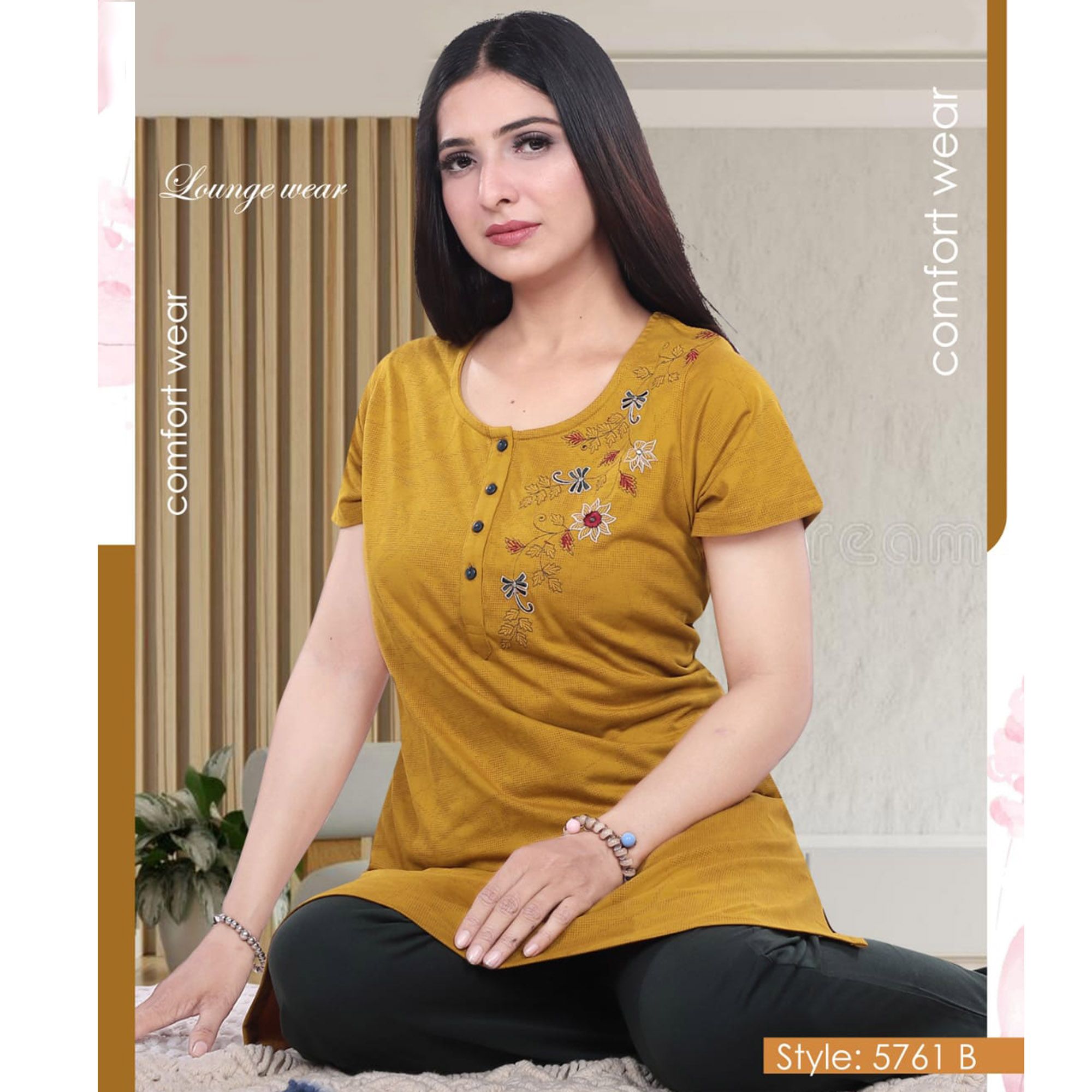 NS-5761 Long Kurti Pyjama Nightsuit