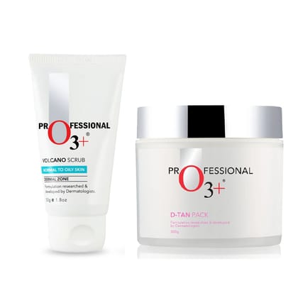 O3+ D Tan Pack & Volcano Scrub Combo (300GM+50GM)