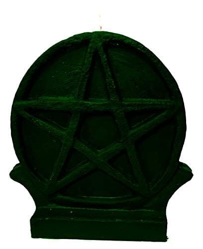 CD Craft Pentacle Candle (Green) || Spell candle used for ritual by spell casters || Burning time 7 hrs to 8hrs