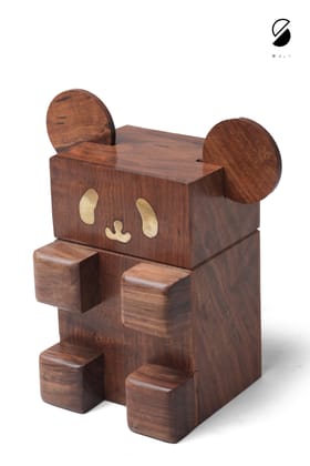 Wooden Coin Storage | Wooden Piggy Bank | Piggy Bank Panda