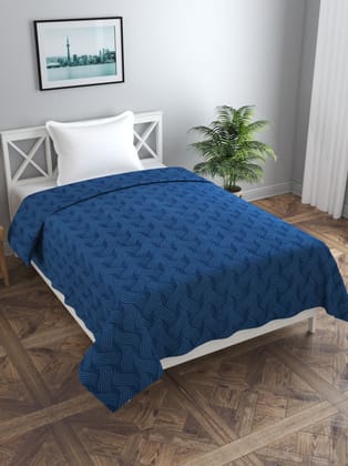 MORADO Poly Cotton 210 TC Single Bed Size Duvet Cover/Quilt Cover/Rajai Cover/Blanket Cover with Zipper (60x90 Inches, Blue, Blue Lehar)