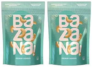 Bazana Premium Raw Whole W340 Cashews - 200g (2 Packs) | Nutty Goodness for Snacking and Cooking - Versatile and Delicious