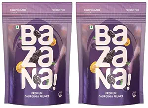 Bazana Premium Healthy Dried Californian Prunes - Nutrient-Rich Plum Snack | 200g (Set of 2) | Delicious and Nourishing Superfood