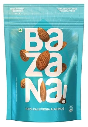 Bazana - 100% Californian Almonds | Nutrient-Rich, Heart-Healthy Snack | Weight Management Aid | Antioxidant Powerhouse | Blood Sugar Regulation | 200g Pack