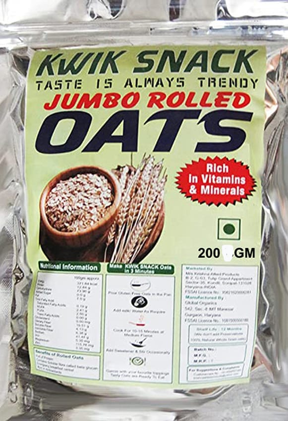 KWIK SNACK (OTT18-Oats) Classic Jumbo Rolled Oats (200g)