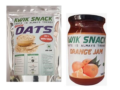 COMBO PACK OF ORANGE JAM (500 GM) & QUICK OATS (400 GM)