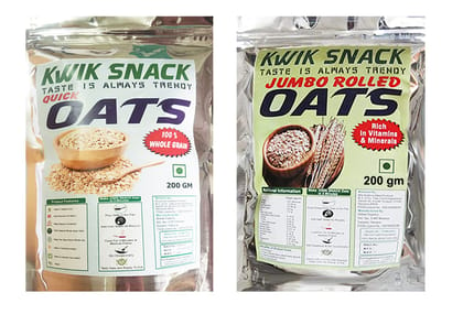 COMBO PACK OF 2- QUICK OATS & JUMBO ROLLED OATS (200 GM EACH)