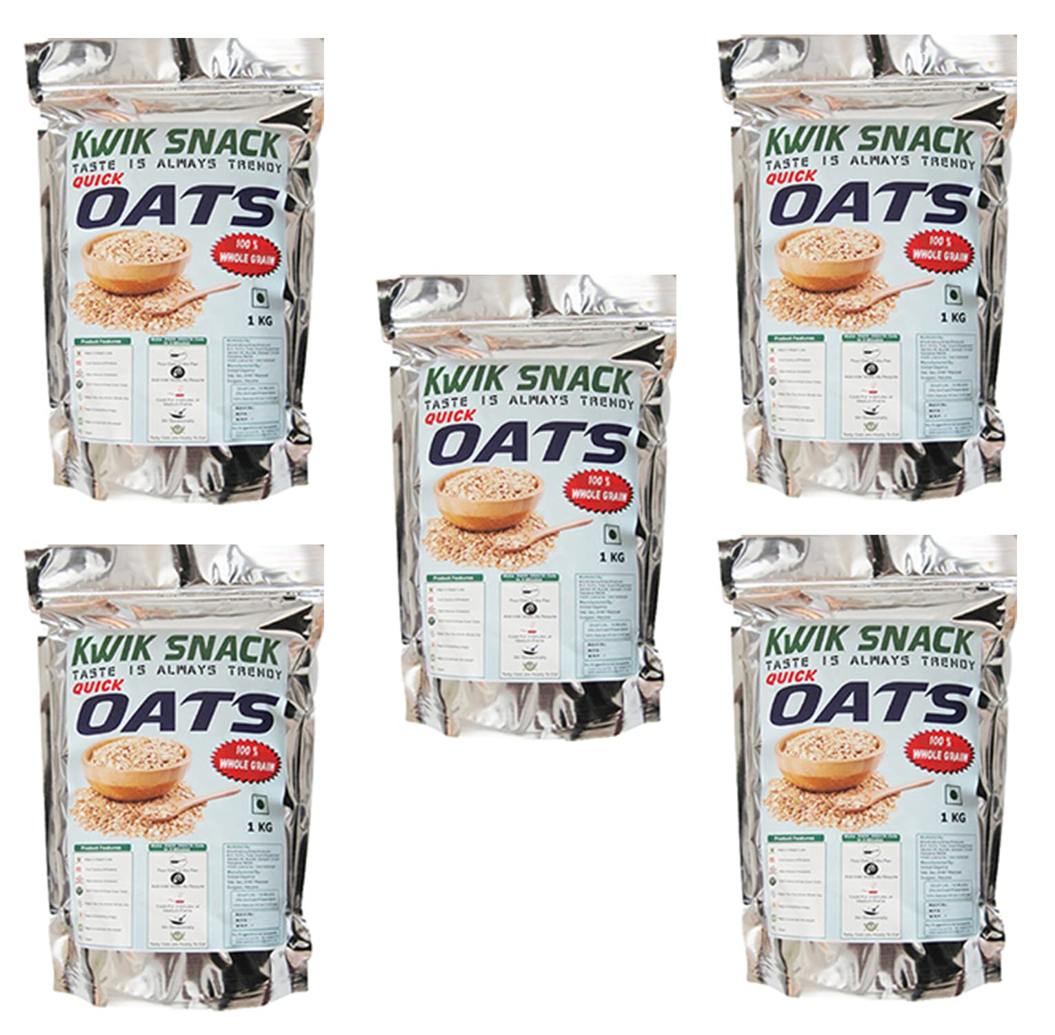 COMBO PACK OF 5 QUICK OATS OF (800 GM EACH) 5 X 800 GM = 4 KG