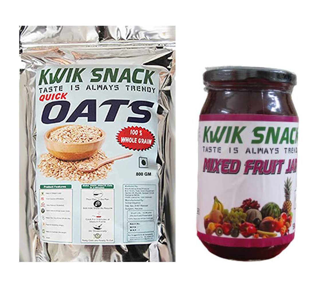 COMBO PACK OF MIXED FRUIT JAM (500 GM) & QUICK OATS (800 GM)