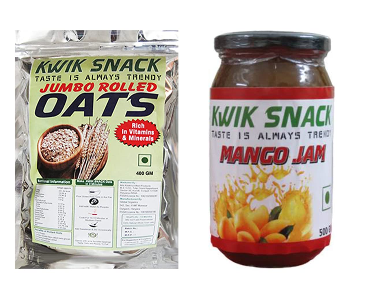 COMBO PACK OF MANGO JAM (500 GM)& JUMBO ROLLED OATS (400 GM)