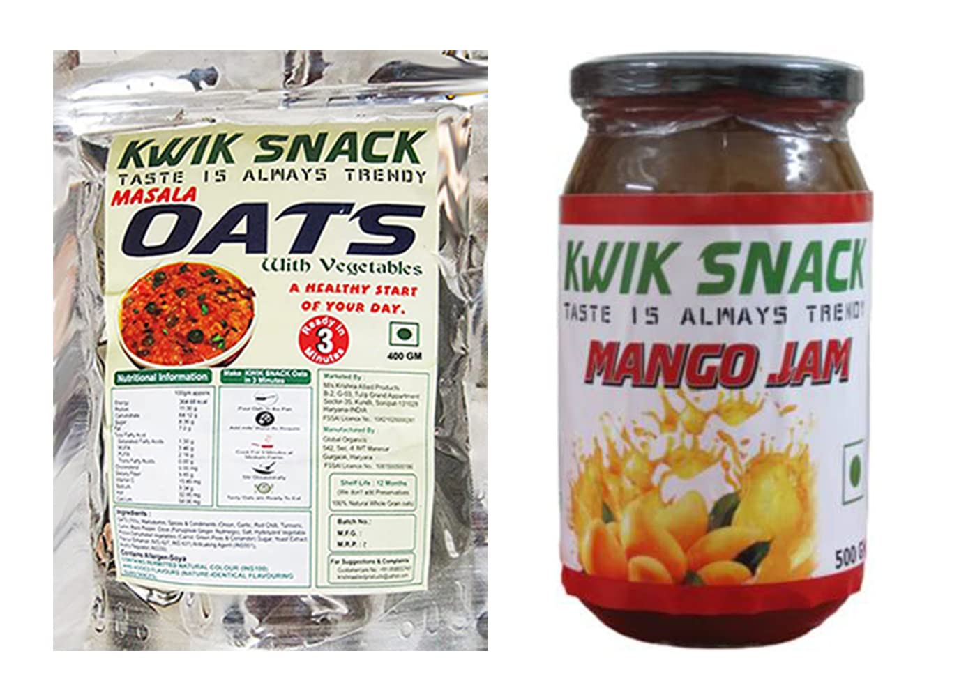 COMBO PACK OF MANGO JAM (500 GM)& MASALA OATS (400 GM)