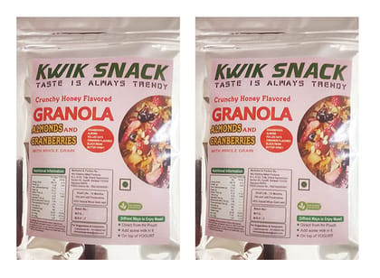 Kwik snack Honey Coated Granula Almonds & Cranberry (2 X 150 GM =300 GM)