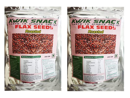 Kwik Snack Roasted Flax Seeds (2 X 200 GM) - Alsi Seeds | Fibre Rich | Flax Seeds for Hair Growth | Seeds for Eating