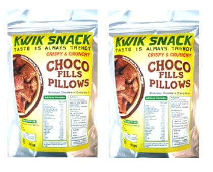 KWIK SNACK CHOCOS FILL PILLOWS - |Chocolaty-Creamy-Crunchy |Anytime Snack | With Goodness of Multigrain & 0% Maida |   -2 X 200 GM - 400 GM