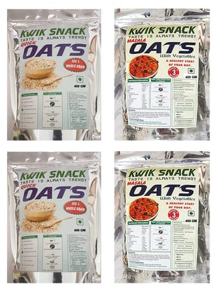 COMBO PACK OF 2 QUICK OATS & 2 MASALA OATS (400 GM EACH)