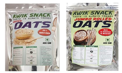 COMBO PACK OF QUICK OATS & JUMBO ROLLED OATS (2 X 400)