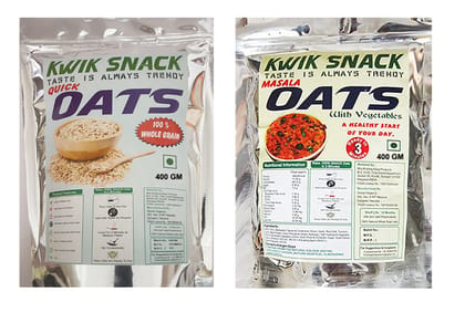 COMBO PACK OF QUICK OATS & MASALA OATS (2 X 400 GM)