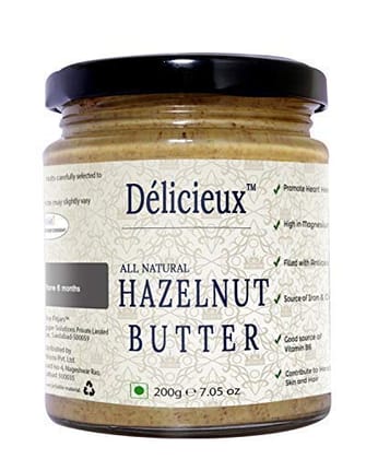 D�licieux Keto Vegan Diet All Natural Stone Ground Hazelnut Butter-200 G�