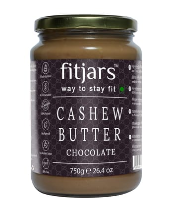 FITJARS Stone Ground Keto Vegan All Natural Gourmet Cashew Chocolate Butter , 750 gm