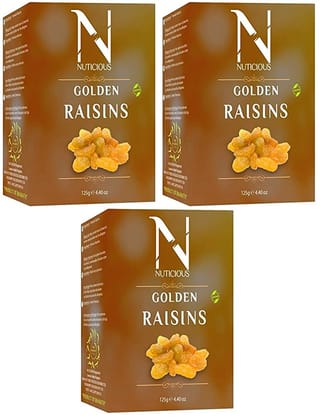 Nuticious Golden Raisins 125 G�Pack of 3)�Dryfruits & Berries,Diwali Gifts ,Diwali Offer ,Nuts