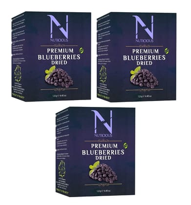 NUTICIOUS Blueberries Dried 125 G X3 Pack of 3)?Dryfruits & Berries,Diwali Gifts ,Diwali Offer ,Nuts