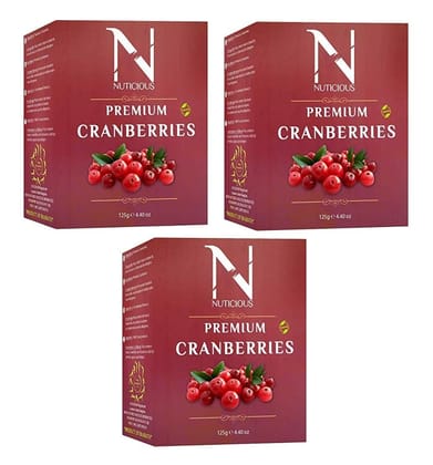 Nuticious Dried Cranberries 125 G Pack of 3)�Dryfruits & Berries,Diwali Gifts ,Diwali Offer ,Nuts