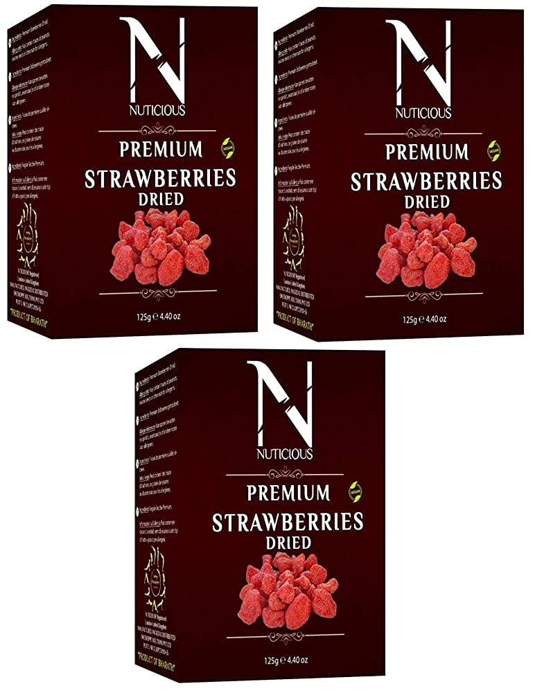 Nuticious Strawberries -125 GM (Pack of 3)�Dryfruits & Berries,Diwali Gifts ,Diwali Offer ,Nuts