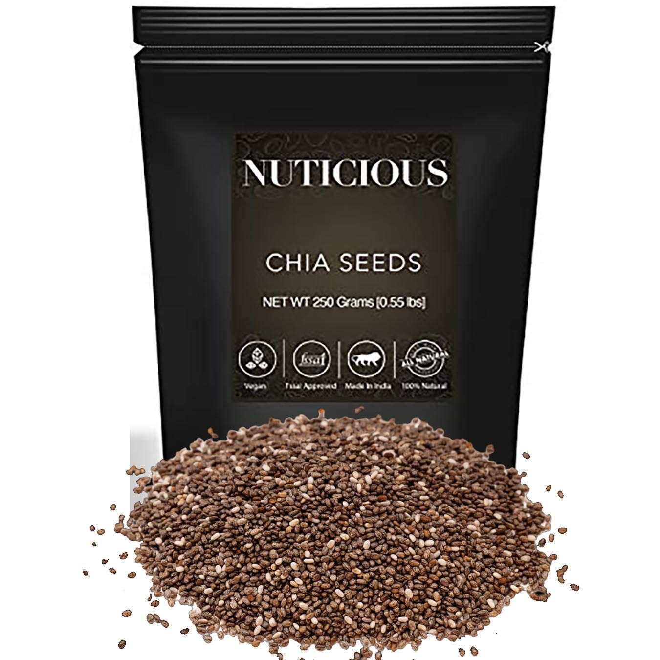 NUTICIOUS Organic Chia Seeds -250 g