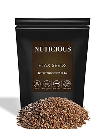 NUTICIOUS Organic Flax Seeds (Omega Food)-900 gm