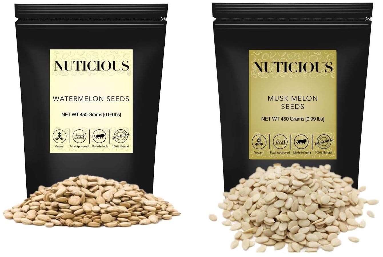 NUTICIOUS � Watermelon Melon Seeds, Musk Melon Seeds, 450 GM X 2..Dry Fruit , Nuts & Berries�