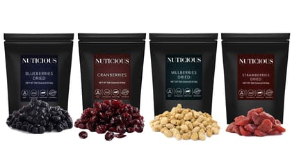 NUTICIOUS � Blueberries, Strawberries, Mulberries, Cranberries, 250 GM X 4..�