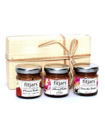 Special Assorted Pack - FITJARS Mixed Nut Butter / Almond Butter with Coconut / Almond Butter with pistachiio 1X40G? Mini Jars of Each Flavour - 3 Units.