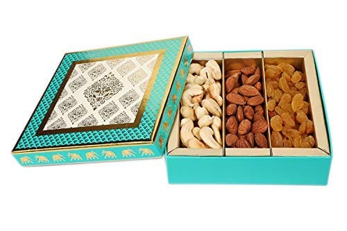 NUTICIOUS - Blue Dryfruits Gift Box 300 g (100 gm cashews,100 gm Almonds,100 gm Raisins) Assorted Dry Fruits Special